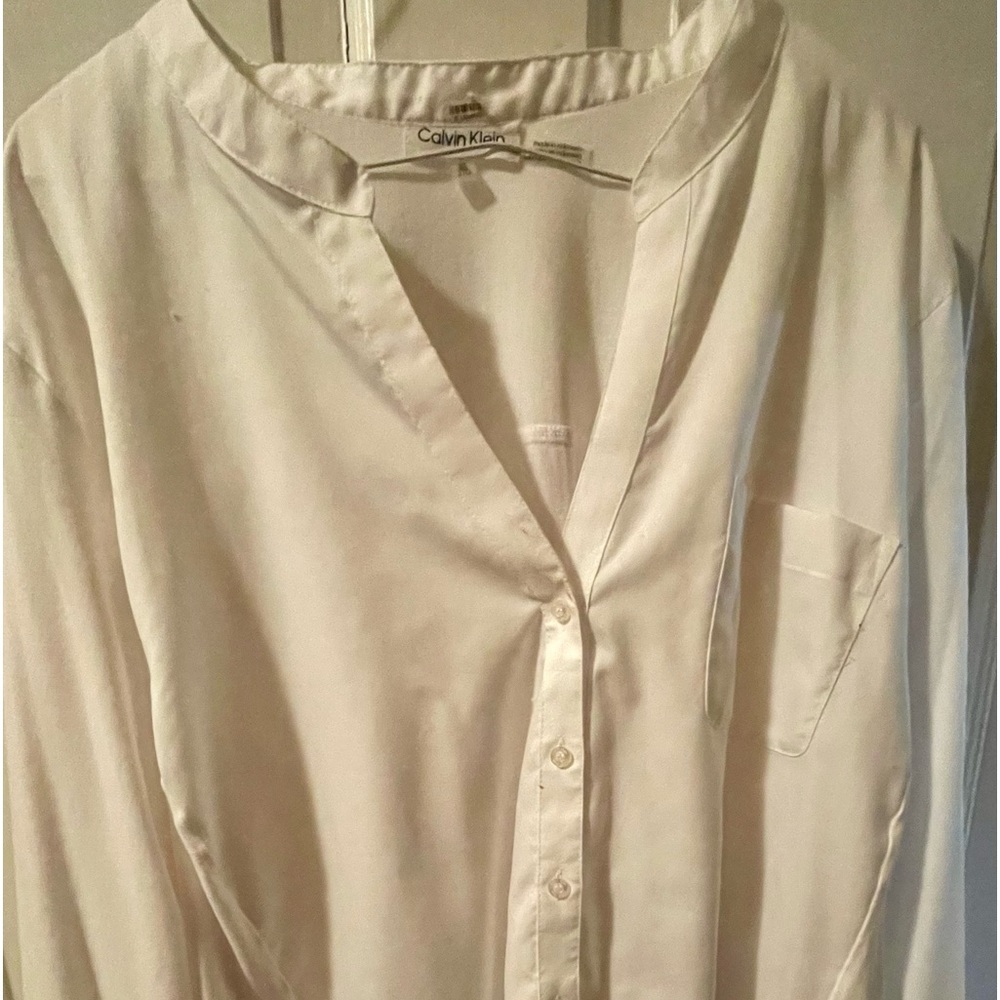 Calvin Klein white button down shirt
